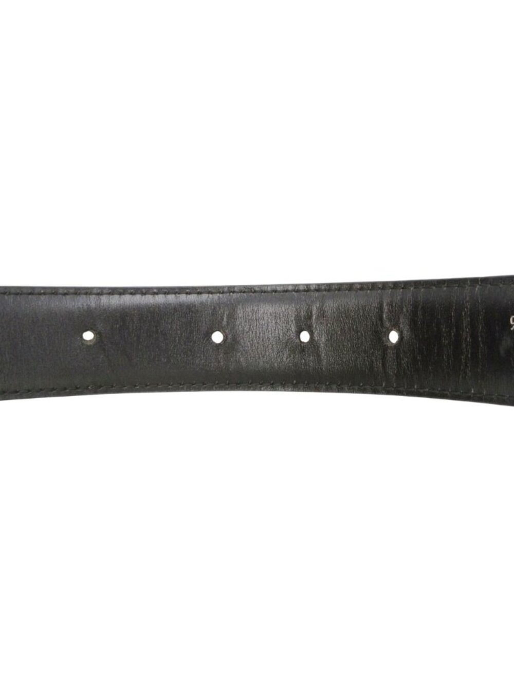 Gucci Belt Leather Logo Gold Buckle Plate Black 70 - Picture 6 of 8
